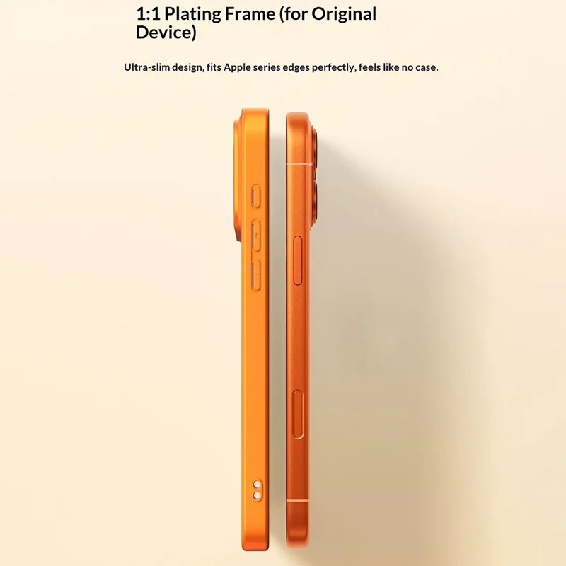 Großeinkauf für iPhone 14 Pro Max Magnetische Hülle Transformieren zu 17 Pro Max TPU + PC Handyhülle mit Glaslinsenfilm - Orange