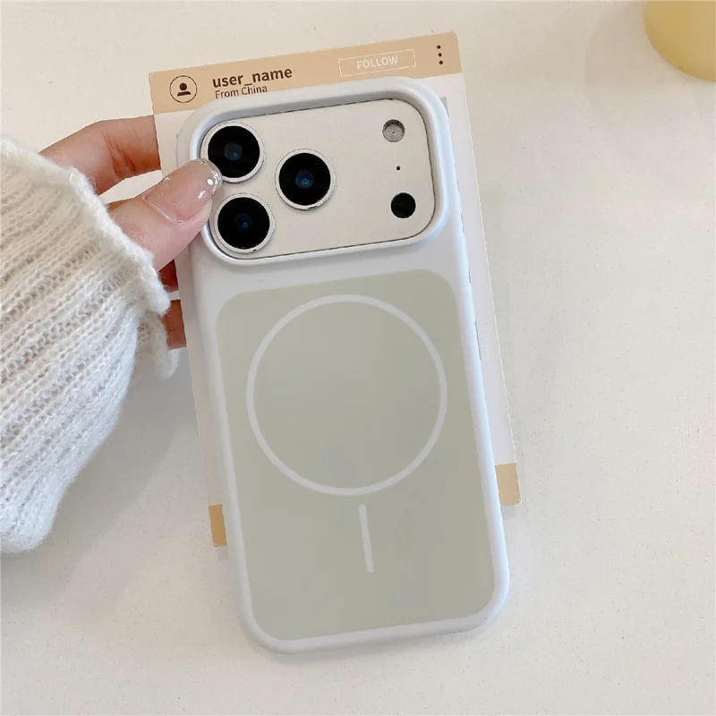 Custodia iPhone 17 Pro compatibile con MagSafe, cover posteriore in silicone antiurto - Bianco