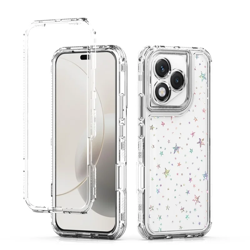 Étui 5G Lite 400 For Honor avec découpes précises, housse de téléphone en acrylique TPU transparente avec film imprimé au laser - Étoiles