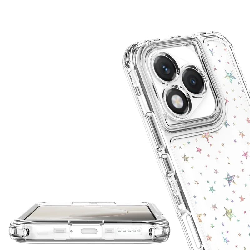 Étui 5G Lite 400 For Honor avec découpes précises, housse de téléphone en acrylique TPU transparente avec film imprimé au laser - Étoiles