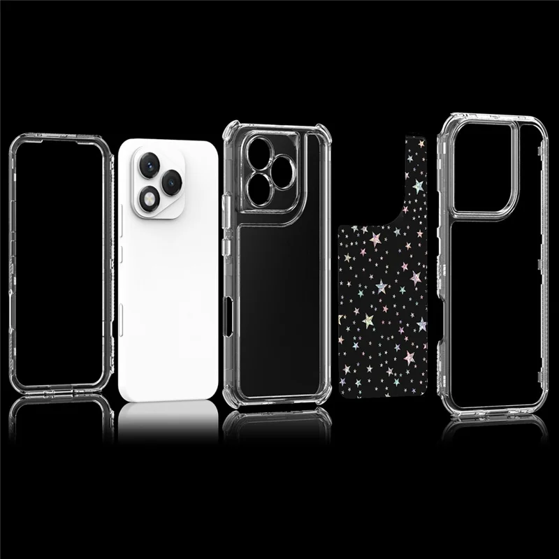 Étui 5G Lite 400 For Honor avec découpes précises, housse de téléphone en acrylique TPU transparente avec film imprimé au laser - Étoiles