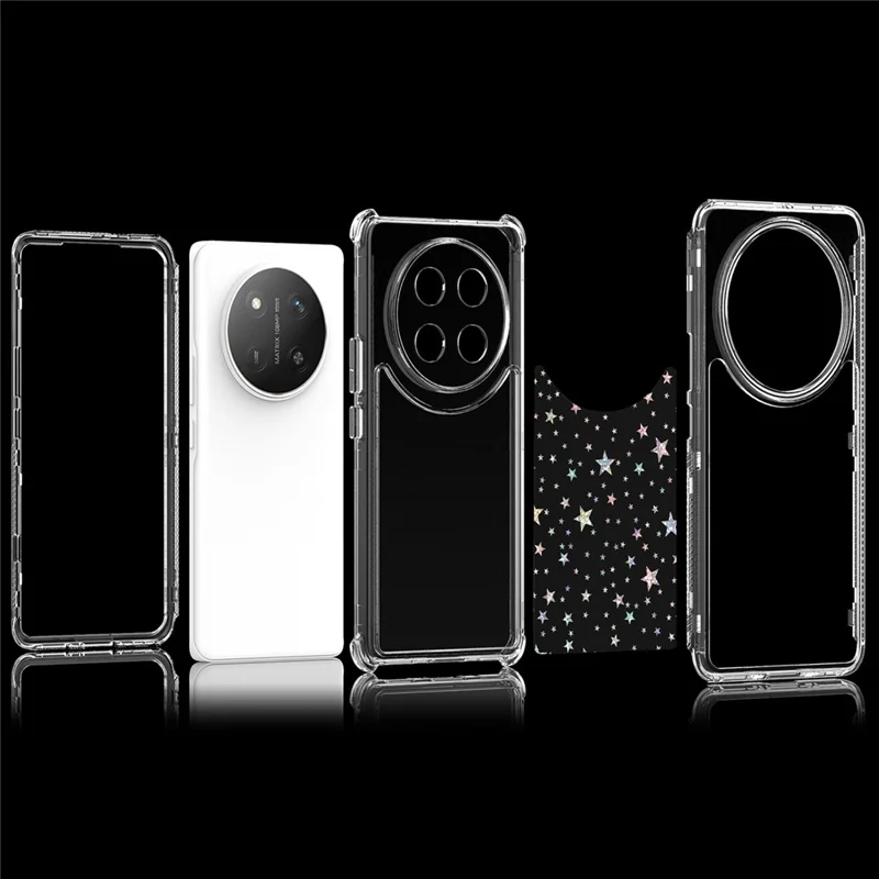 Transparente Handyhülle für Honor X9c 5G / Magic7 Lite 5G / X60 Pro 5G Präzise Ausschnitte Acryl TPU Hülle mit Laser-gedruckter Folie - Sterne