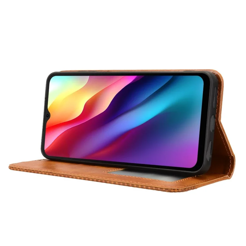 Leather Case for Doogee Note 56 / Note 56 Pro / Note 56 Plus Wallet Stand Retro Texture Phone Cover - Brown