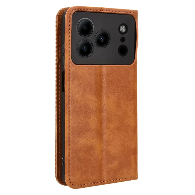 Leather Case for Doogee Note 56 / Note 56 Pro / Note 56 Plus Wallet Stand Retro Texture Phone Cover - Brown