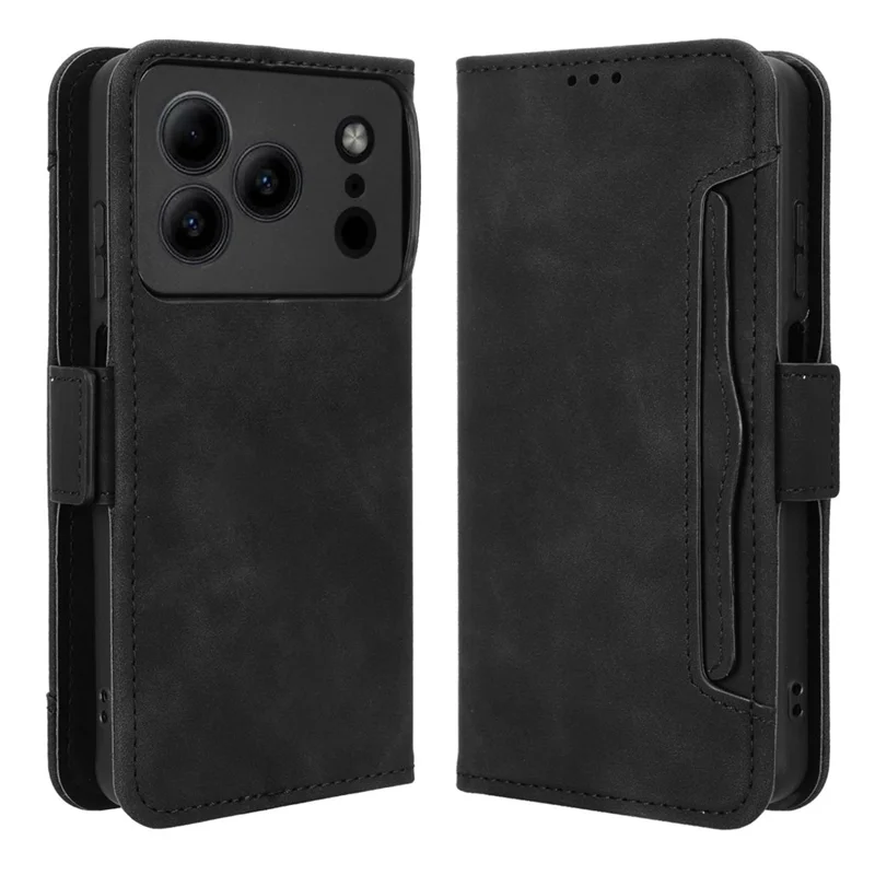 Leather Case for Doogee Note 56 / Note 56 Pro / Note 56 Plus Phone Wallet Cover with Multiple Card Slots - Black