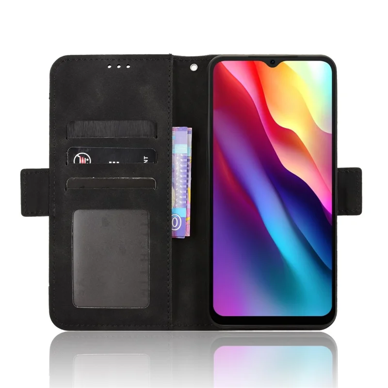 Leather Case for Doogee Note 56 / Note 56 Pro / Note 56 Plus Phone Wallet Cover with Multiple Card Slots - Black