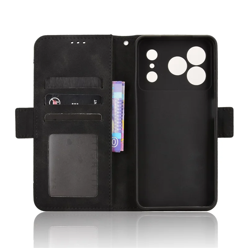 Leather Case for Doogee Note 56 / Note 56 Pro / Note 56 Plus Phone Wallet Cover with Multiple Card Slots - Black