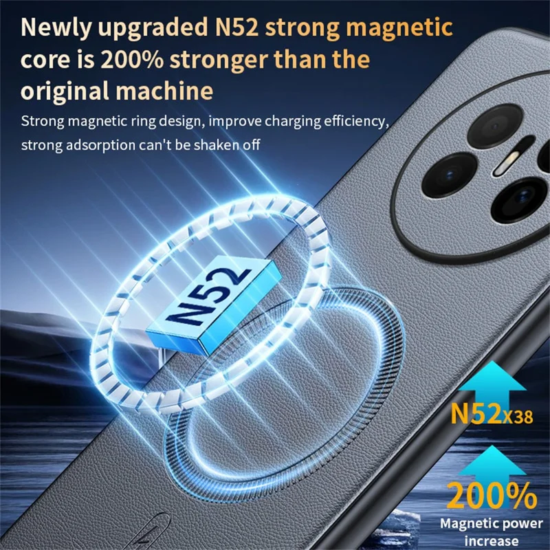 For Huawei Mate 70 Air Magnetic Case Leather Coated TPU + PC Phone Cover - Black