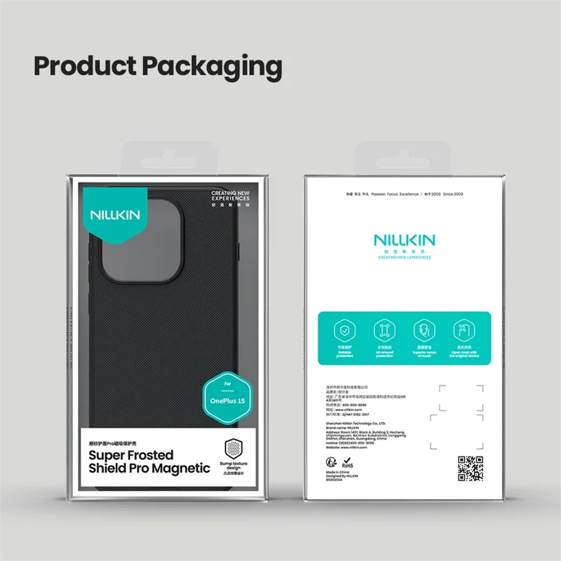 NILLKIN واقي مغناطيسي مزخرف برو لهاتف OnePlus 15 5G غطاء هاتف من مادة البولي كربونات + TPU