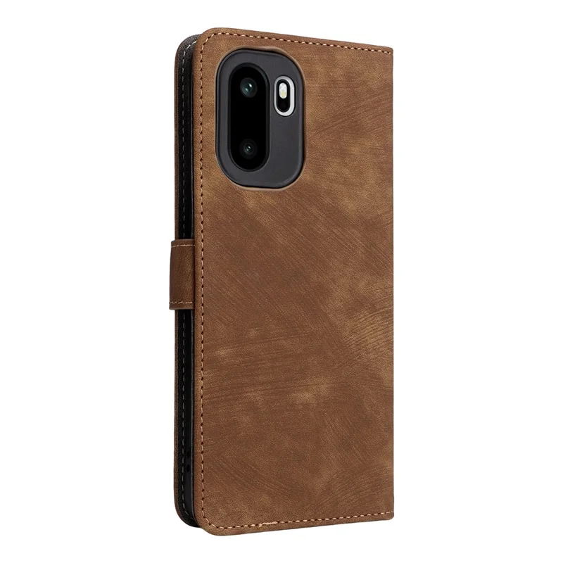 For OnePlus Ace 6 5G / 6T 5G / 15R 5G Case Wallet RFID Blocking PU Leather Phone Cover Stand with Strap - Brown