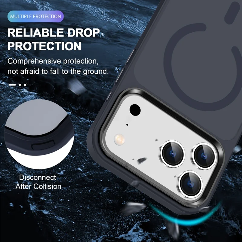 Capa Magnética para iPhone 17 Pro Max com Compatibilidade MagSafe, Capa em PC + TPU com Acabamento Mate - Azul Escuro, para Compra em Quantidade