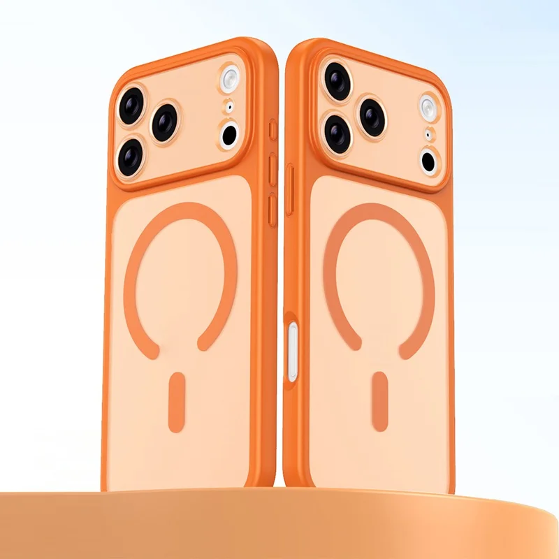 Großhandel für iPhone 17 Pro Max Hülle kompatibel mit MagSafe PC + TPU Handyhülle mit abnehmbarem PC-Objektivschutz - Orange