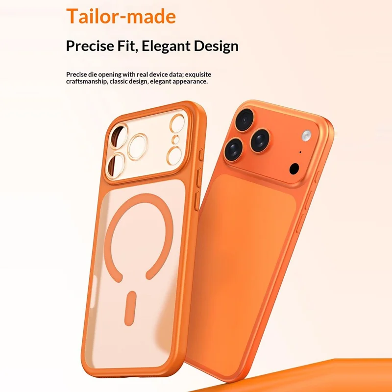 Großhandel für iPhone 17 Pro Max Hülle kompatibel mit MagSafe PC + TPU Handyhülle mit abnehmbarem PC-Objektivschutz - Orange