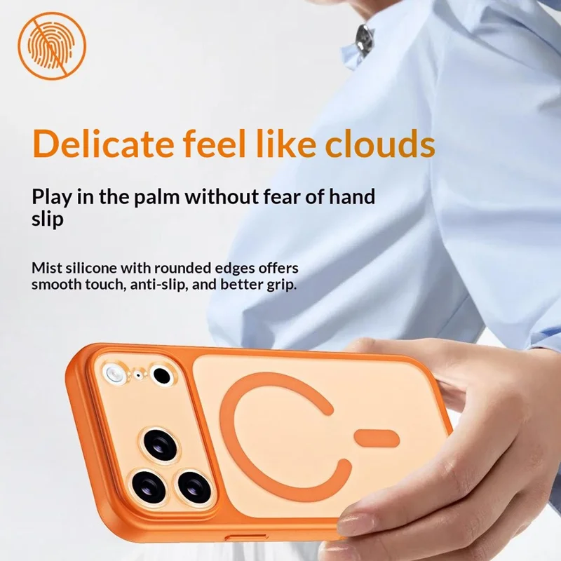 Großhandel für iPhone 17 Pro Max Hülle kompatibel mit MagSafe PC + TPU Handyhülle mit abnehmbarem PC-Objektivschutz - Orange