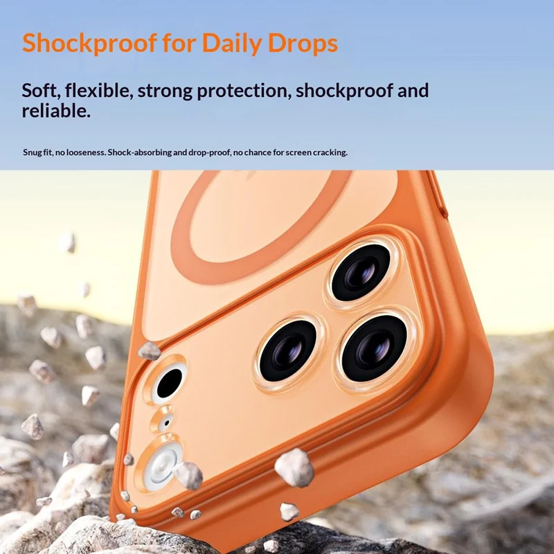 Großhandel für iPhone 17 Pro Max Hülle kompatibel mit MagSafe PC + TPU Handyhülle mit abnehmbarem PC-Objektivschutz - Orange