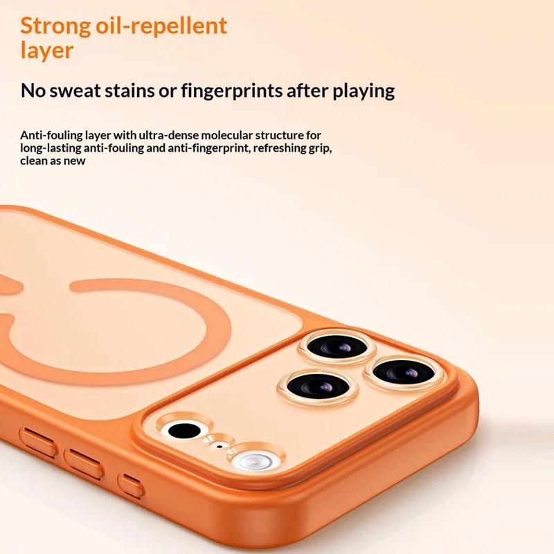 Compra al por mayor para la funda del iPhone 17 Pro compatible con MagSafe PC + Cubierta de teléfono de TPU con protector de lente de PC desmontable - Naranja