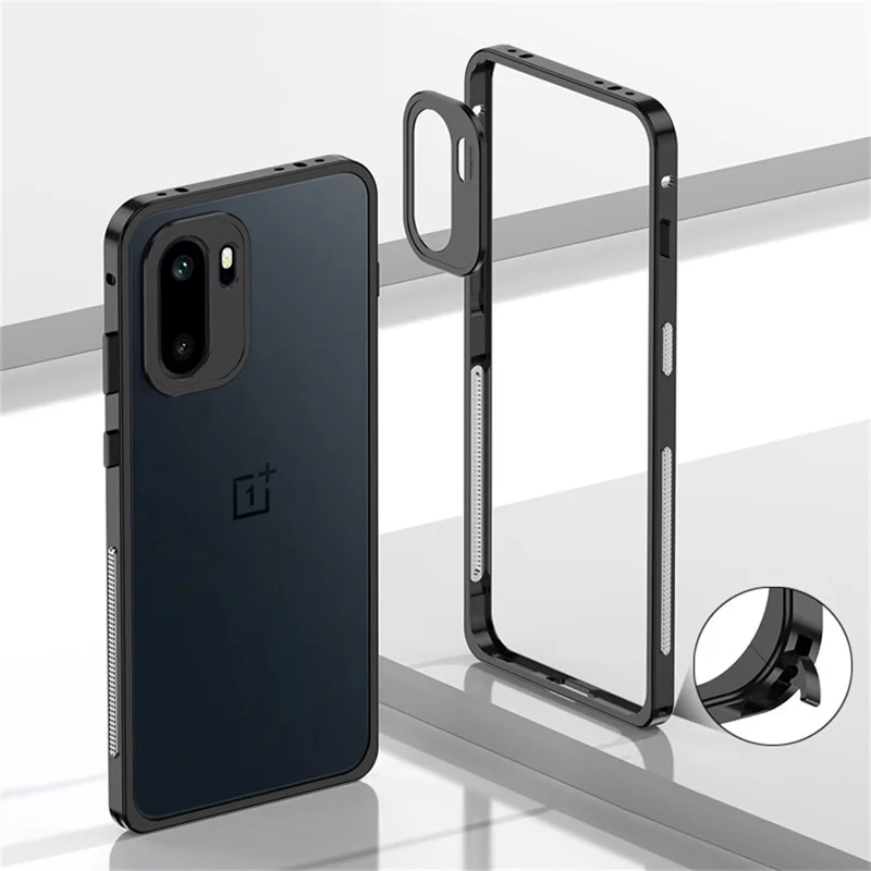 Til OnePlus Ace 6 5G stødfaste huse med metalramme og varmeafledning med linsebeskytter - Sort