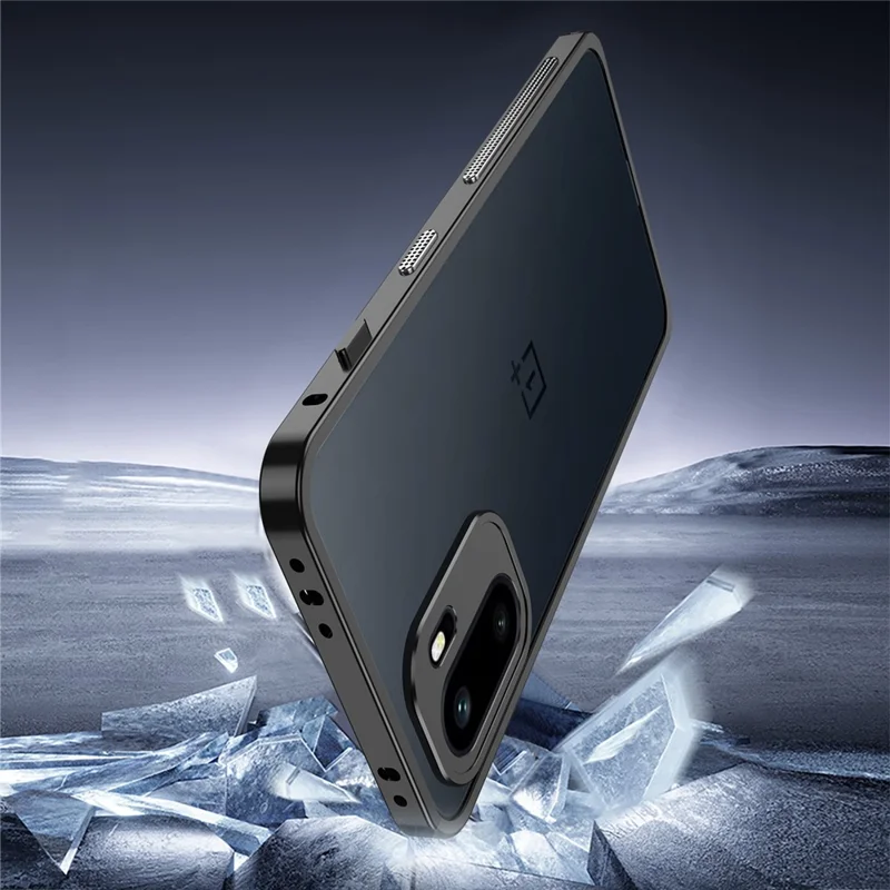 Til OnePlus Ace 6 5G stødfaste huse med metalramme og varmeafledning med linsebeskytter - Sort