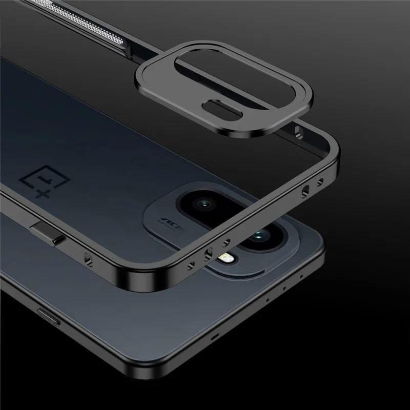 Til OnePlus Ace 6 5G stødfaste huse med metalramme og varmeafledning med linsebeskytter - Sort