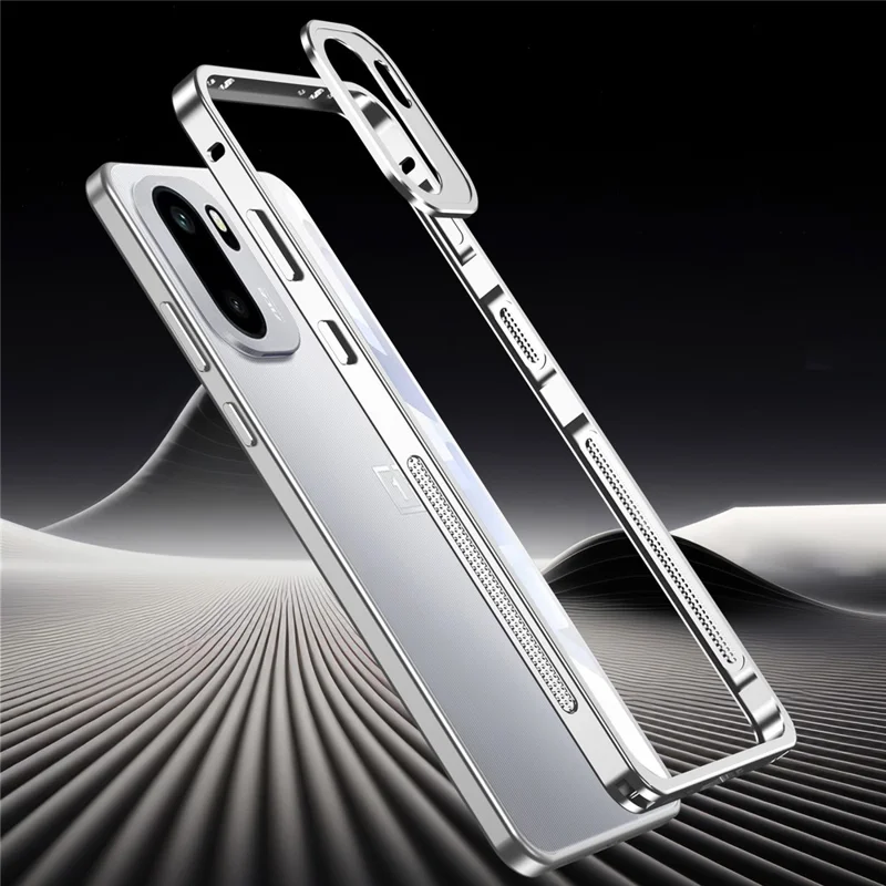 Til OnePlus Ace 6 5G stødfaste huse med metalramme og varmeafledning med linsebeskytter - Sort