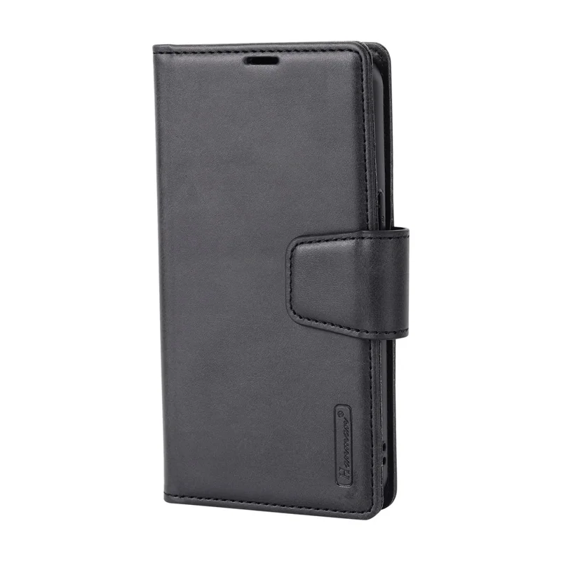 HANMAN For iPhone 17 Pro Max Wallet Case Magnetic Detachable 2-in-1 PU Leather Phone Stand Cover - Black