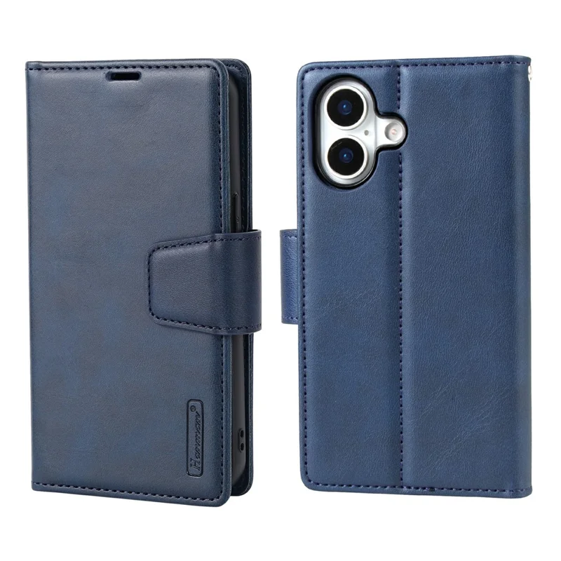 HANMAN For iPhone 17 Wallet Case Magnetic Detachable 2-in-1 PU Leather Phone Stand Cover - Blue