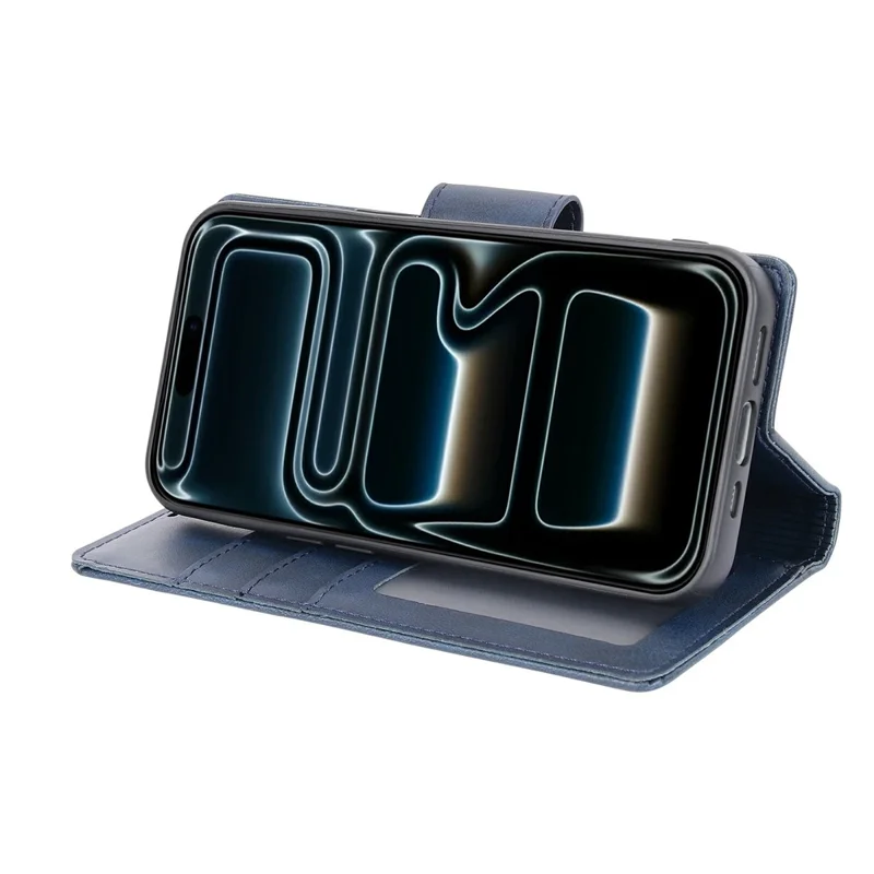 HANMAN For iPhone 17 Wallet Case Magnetic Detachable 2-in-1 PU Leather Phone Stand Cover - Blue