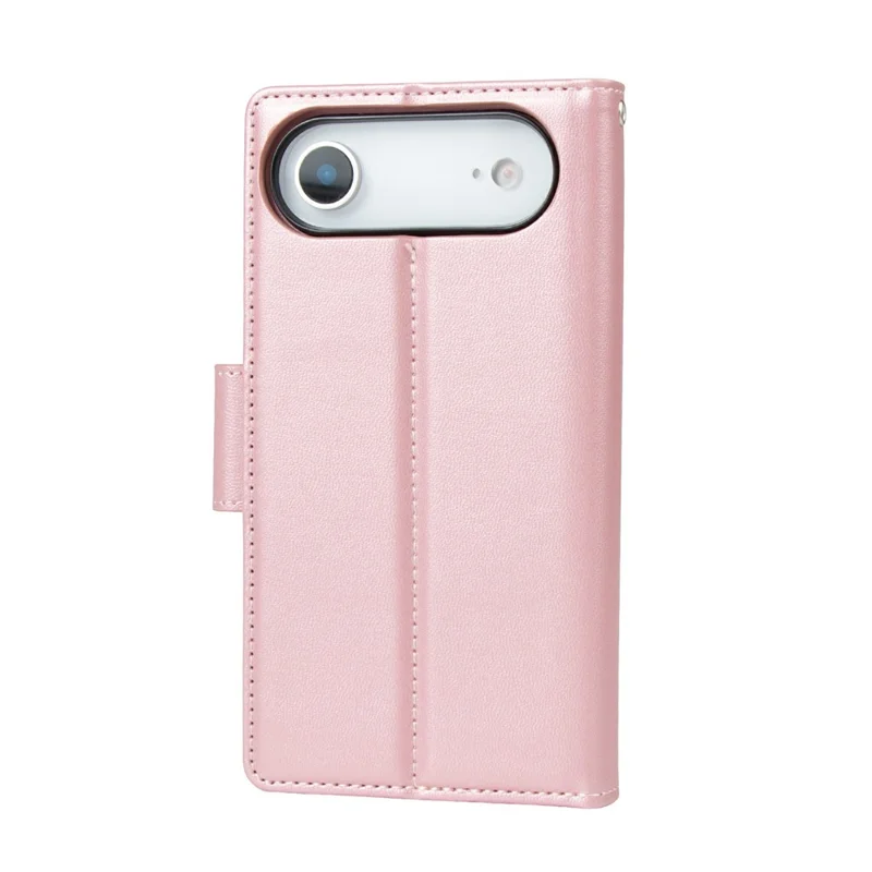 HANMAN Miro2 Série Pour iPhone Air Étui de Téléphone Magnétique Détachable Anti-Chute Couverture de Portefeuille en Cuir Support - Or Rose
