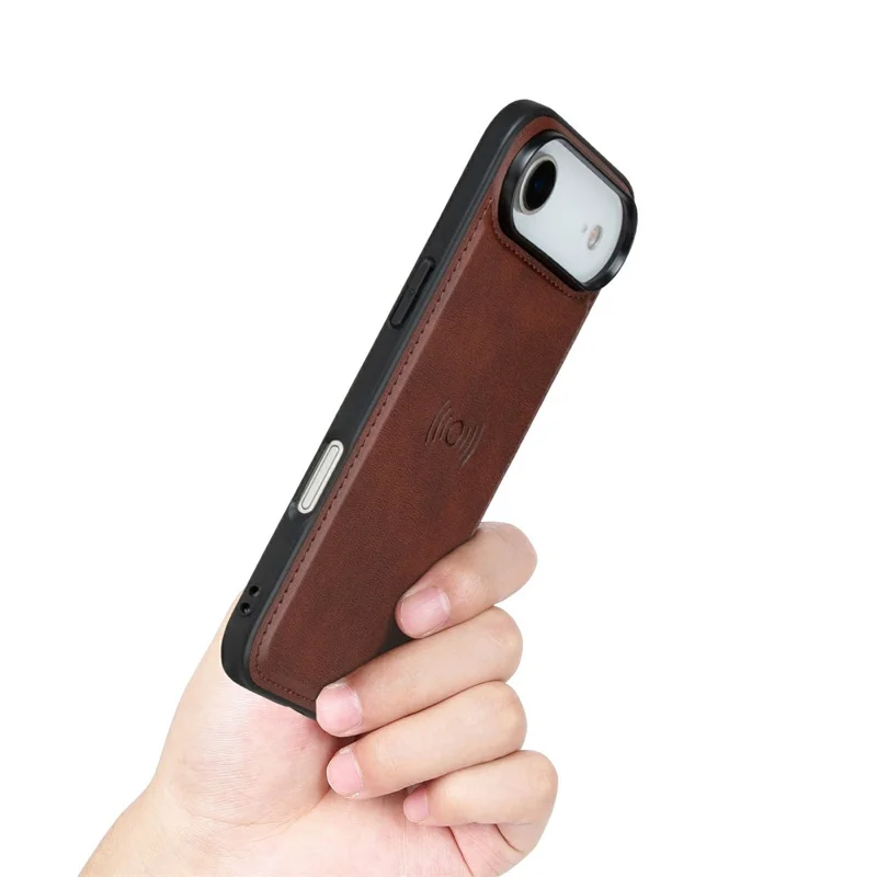 HANMAN For iPhone Air Wallet Case Magnetic Detachable 2-in-1 PU Leather Phone Stand Cover - Brown