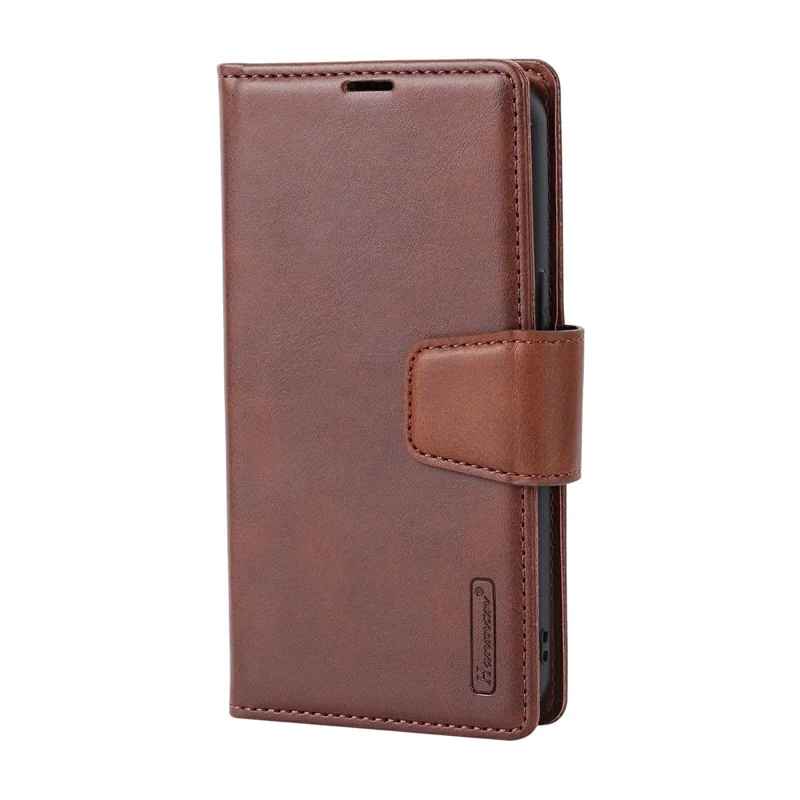 HANMAN For iPhone Air Wallet Case Magnetic Detachable 2-in-1 PU Leather Phone Stand Cover - Brown