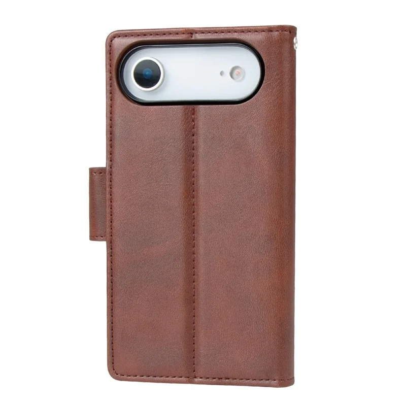 HANMAN For iPhone Air Wallet Case Magnetic Detachable 2-in-1 PU Leather Phone Stand Cover - Brown