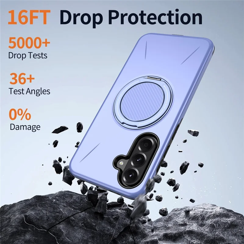 Samsung Galaxy A56 5G Magnetische Hülle Drehbarer Ständer TPU + PC Handyhülle - Lila