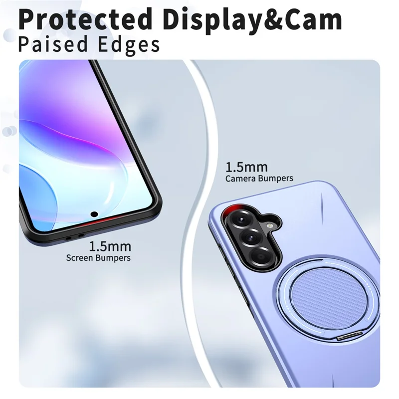 Samsung Galaxy A56 5G Magnetische Hülle Drehbarer Ständer TPU + PC Handyhülle - Lila
