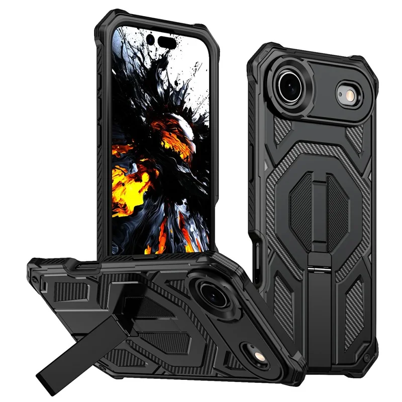 Achat en gros pour la coque de support iPhone Air compatible avec MagSafe, résistante aux chocs et à la poussière, en PC + TPU - Noir