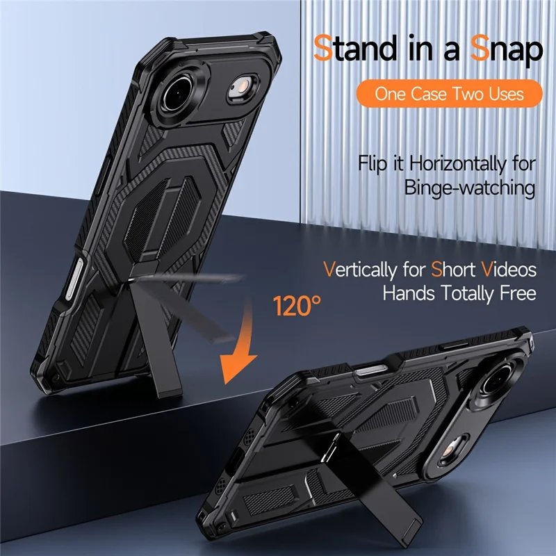 Achat en gros pour la coque de support iPhone Air compatible avec MagSafe, résistante aux chocs et à la poussière, en PC + TPU - Noir