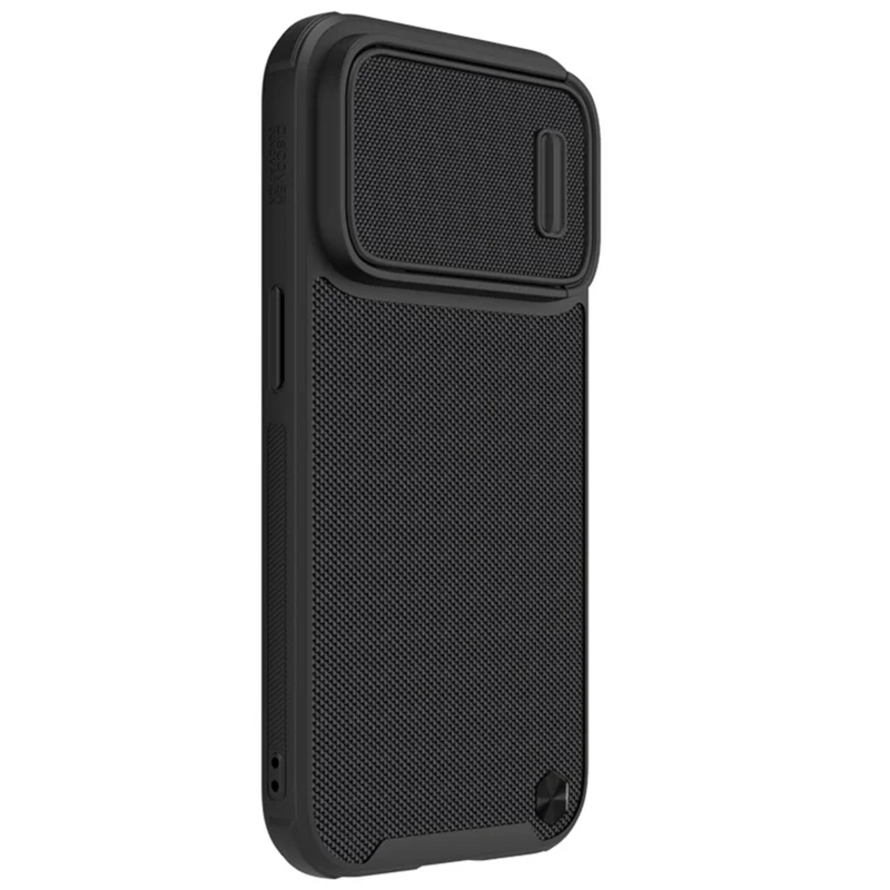 NILLKIN for iPhone 14 Pro Max Texture Protective Phone Case with Camera Slide Protector Support Magnetic Wireless Charging - Black