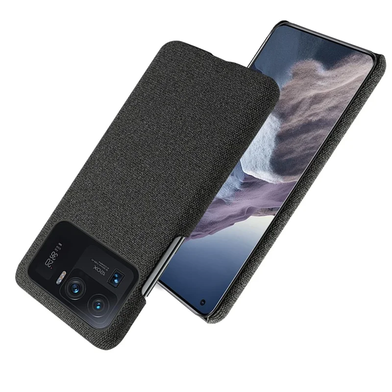 Capa de telefone Xiaomi Mi 11 Ultra Textura de tecido Proteção anti-arranhões Capa traseira de PC - Preto