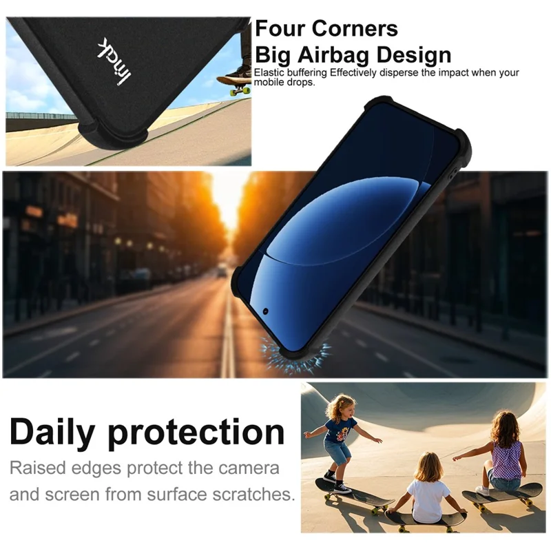 IMAK For Realme GT 8 Pro 5G Case TPU Phone Cover Airbag Shockproof Protection - Matte Black
