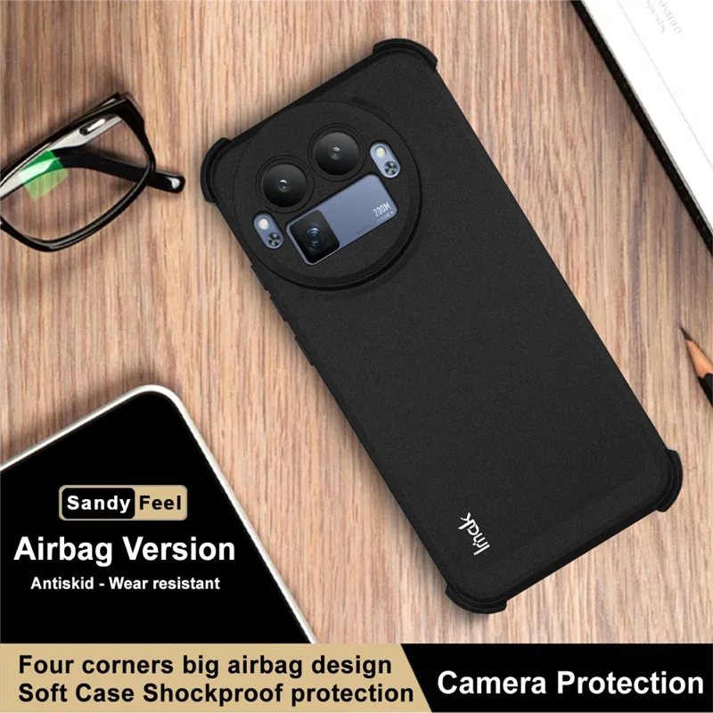 IMAK For Realme GT 8 Pro 5G Case TPU Phone Cover Airbag Shockproof Protection - Matte Black