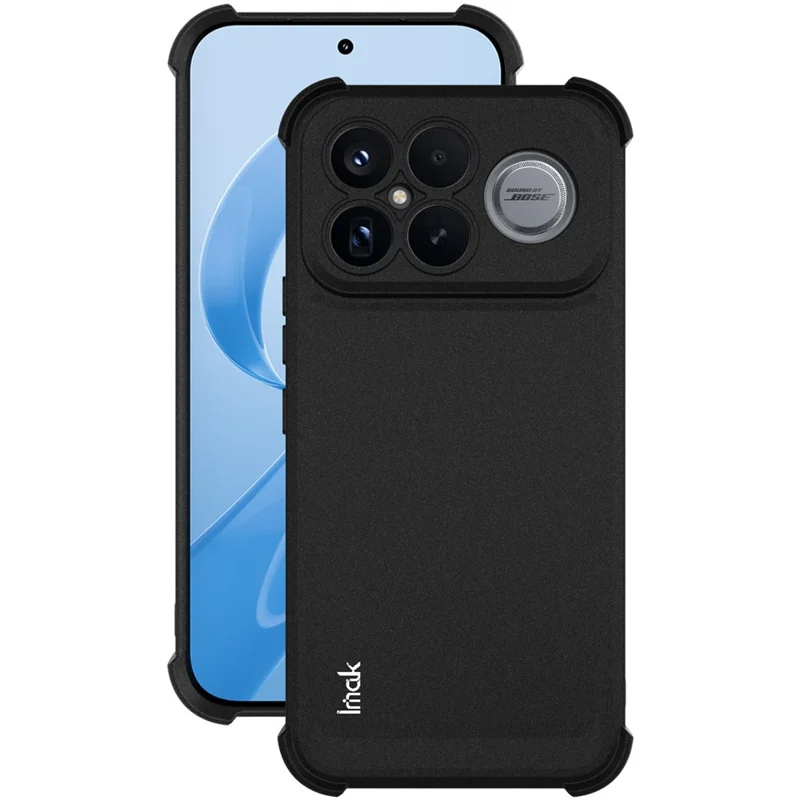 IMAK voor Xiaomi Poco F8 Ultra / Redmi K90 Pro Max 5G hoesje TPU telefoonhoesje Airbag stootvaste bescherming - Mat zwart