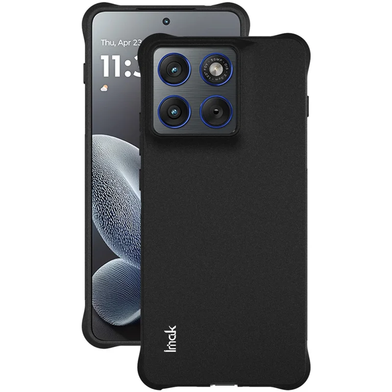 IMAK til Motorola Edge 70 5G TPU-håndholdt beskyttelsesdæksel med luftkammer stødfast - Matt sort
