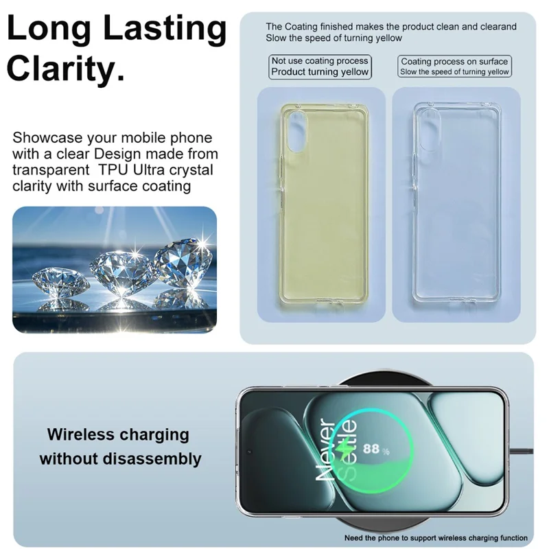 IMAK UX-10 Series For OnePlus 15R 5G / Ace 6T 5G / Ace 6 5G Clear Phone Case Soft TPU Mobile Back Cover