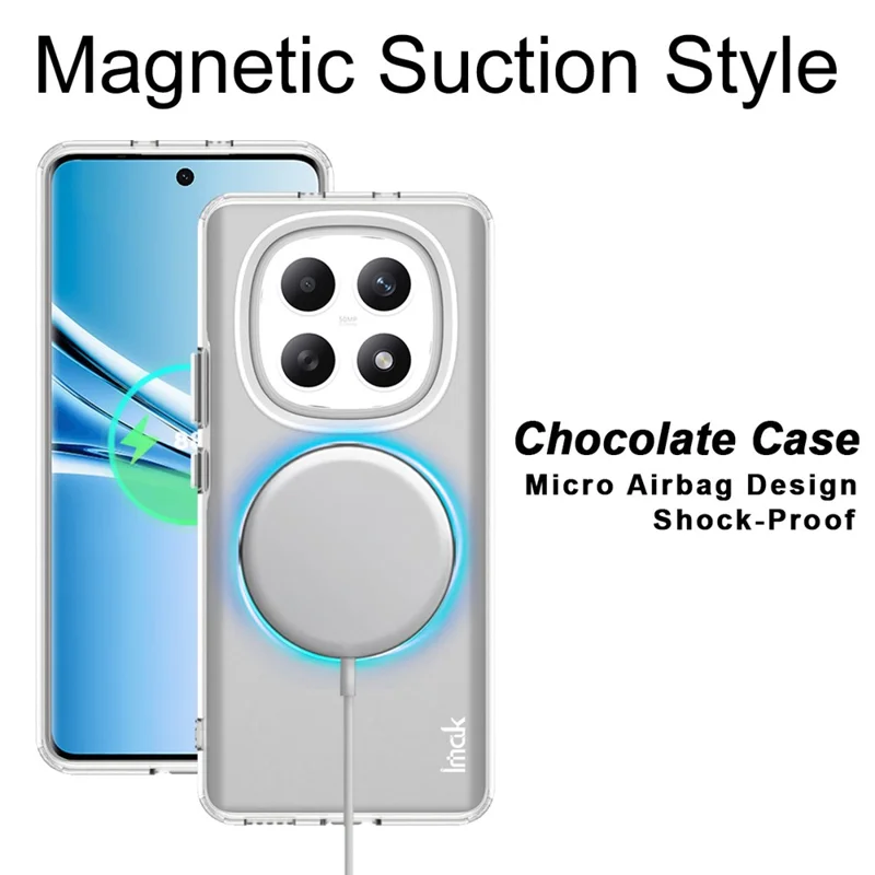 Capa IMAK para Xiaomi Redmi Note 15 5G (China) Compatível com MagSafe, Capa Traseira de Proteção em PC + TPU para Telemóvel - Branco