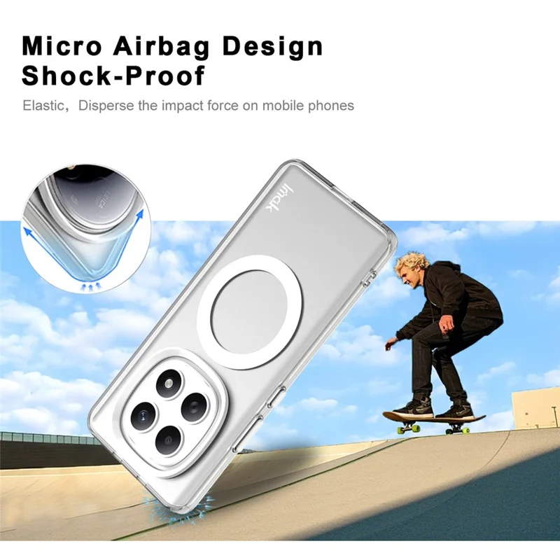 Capa IMAK para Xiaomi Redmi Note 15 5G (China) Compatível com MagSafe, Capa Traseira de Proteção em PC + TPU para Telemóvel - Branco