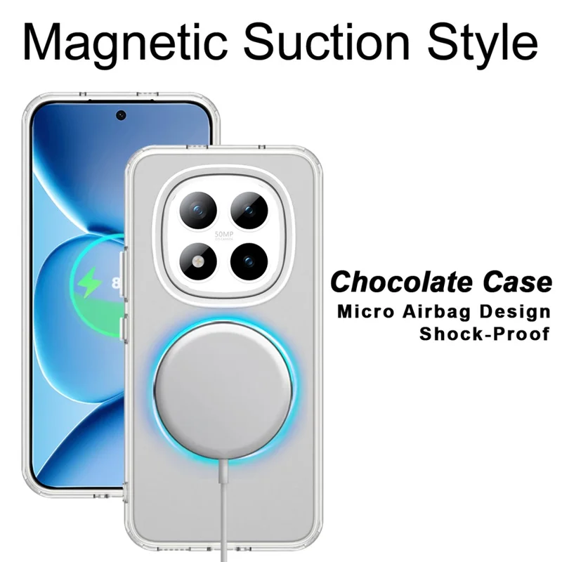 IMAK voor Xiaomi Redmi Note 15 Pro+ 5G hoesje compatibel met MagSafe PC + TPU beschermend telefoon achterklep - Wit