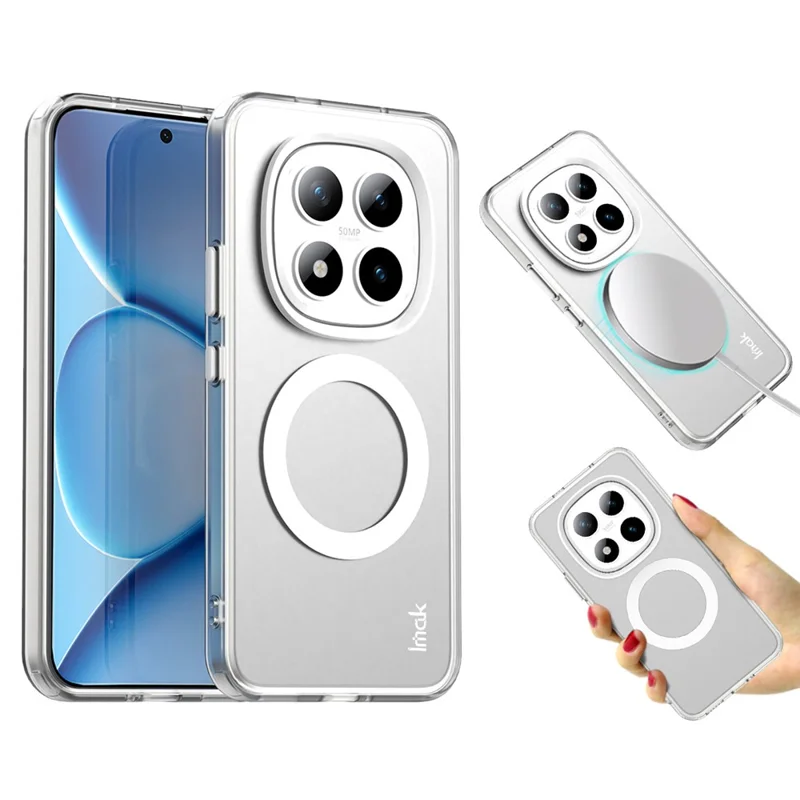 IMAK voor Xiaomi Redmi Note 15 Pro+ 5G hoesje compatibel met MagSafe PC + TPU beschermend telefoon achterklep - Wit