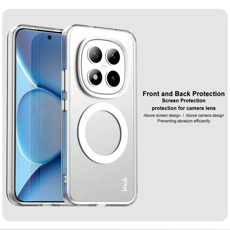 IMAK voor Xiaomi Redmi Note 15 Pro+ 5G hoesje compatibel met MagSafe PC + TPU beschermend telefoon achterklep - Wit