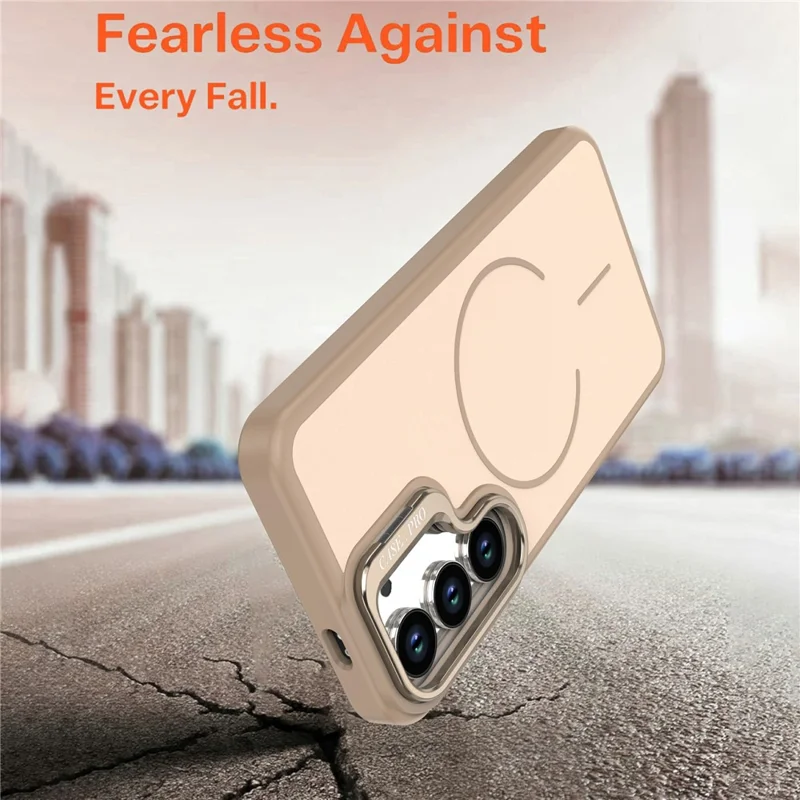 Samsung Galaxy S23+ Hülle Skin-touch PC + TPU Magnetische Handyhülle mit Objektivrahmen Ständer - Wüstengold