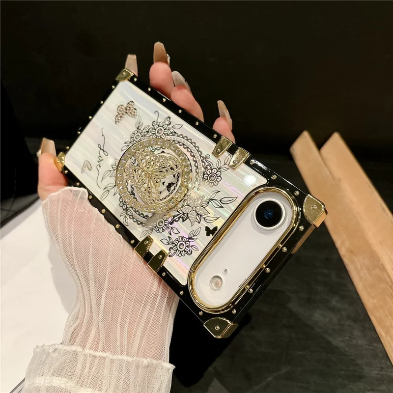 For iPhone Air Cases Rhinestone Decor Butterfly Pattern TPU + PC Phone Cover - Purple