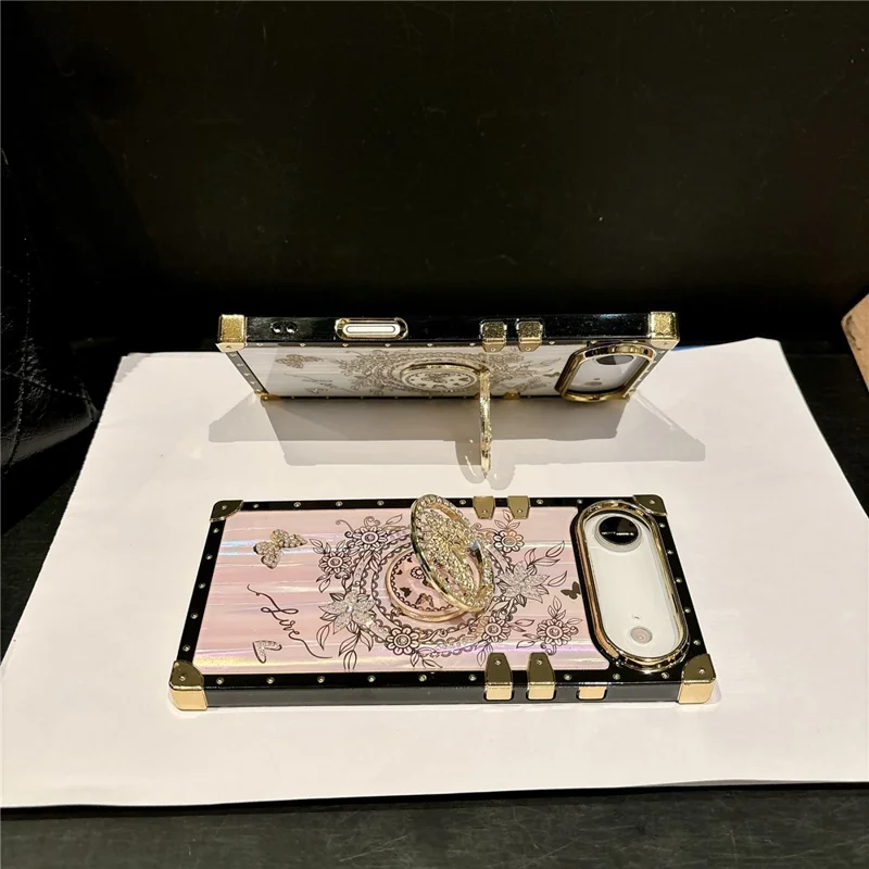 For iPhone Air Cases Rhinestone Decor Butterfly Pattern TPU + PC Phone Cover - Purple